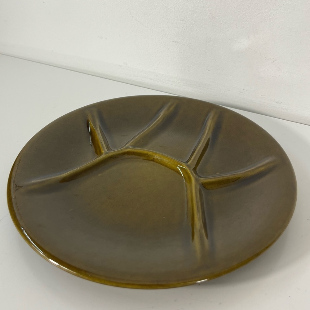 Keralux Boch Freres Vintage Avocado Green Fondue Plate - Sushi or Charcuterie
